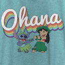 Women's Lilo & Stitch Rainbow Ohana Hula Dance Racerback Tank Top