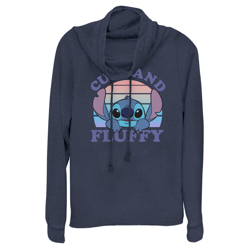 Junior's Lilo & Stitch Cute and Fluffy Cowl Neck Sweatshirt