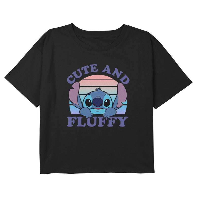 Girl's Lilo & Stitch Cute and Fluffy Retro Sunset T-Shirt