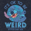 Junior's Lilo & Stitch It's Ok to Be Weird Stitch Day 626 Festival Muscle Tee