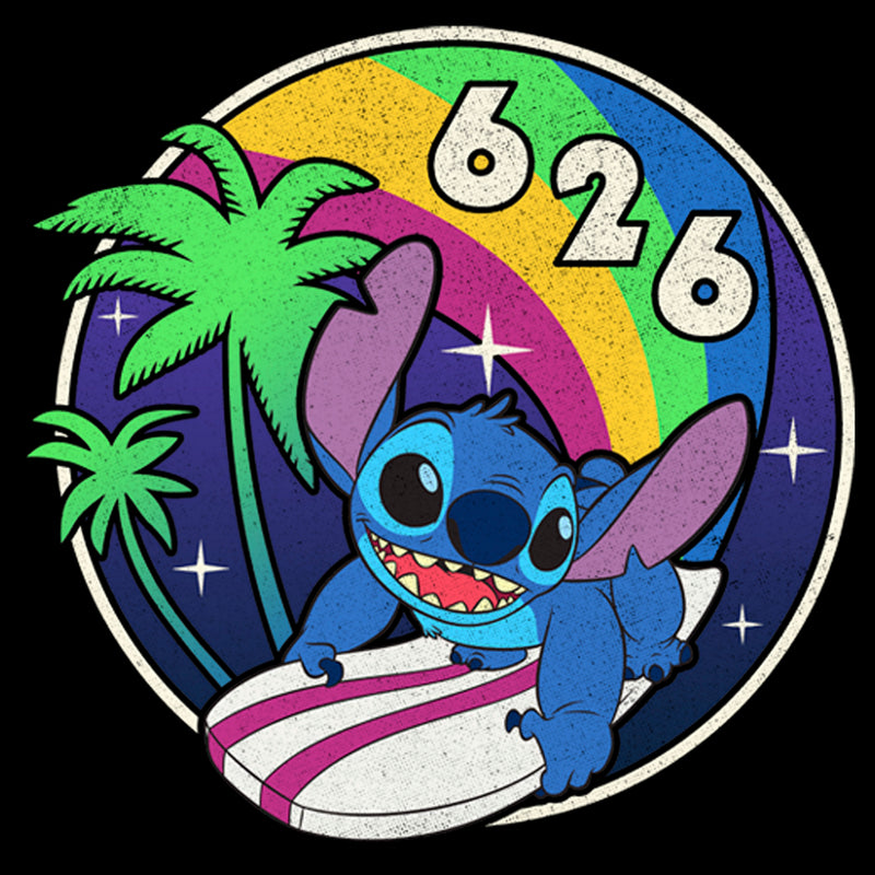 Boy's Lilo & Stitch Retro Rainbow Surfboard T-Shirt