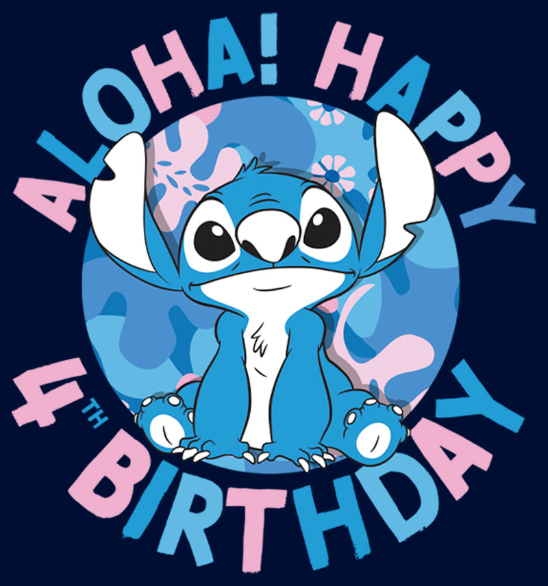 Boy's Lilo & Stitch Aloha! Happy 4th Birthday T-Shirt