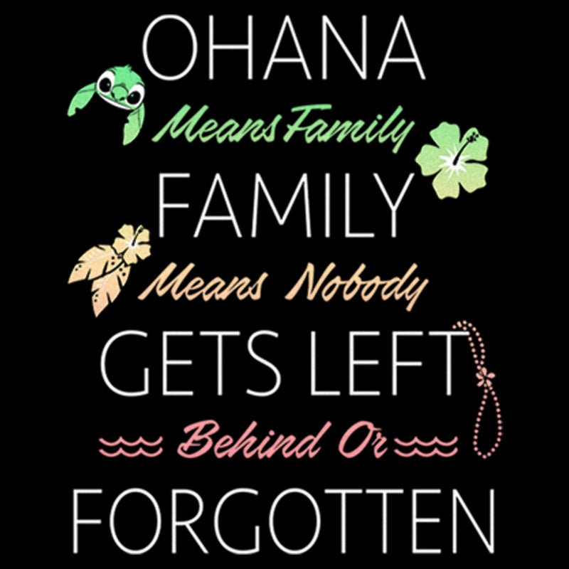 Toddler's Lilo & Stitch Sleek Ohana means Family Quote T-Shirt
