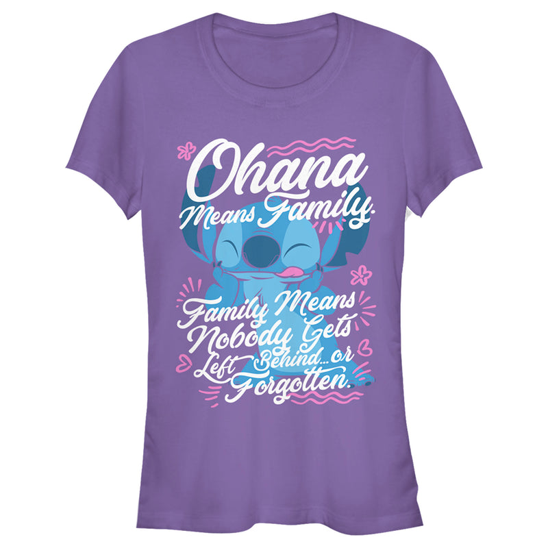 Junior's Lilo & Stitch Ohana Means Family T-Shirt