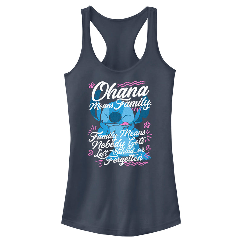 Junior's Lilo & Stitch Ohana Means Family Racerback Tank Top