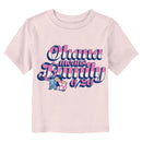 Toddler's Lilo & Stitch Pink and White Script Ohana Kiss T-Shirt