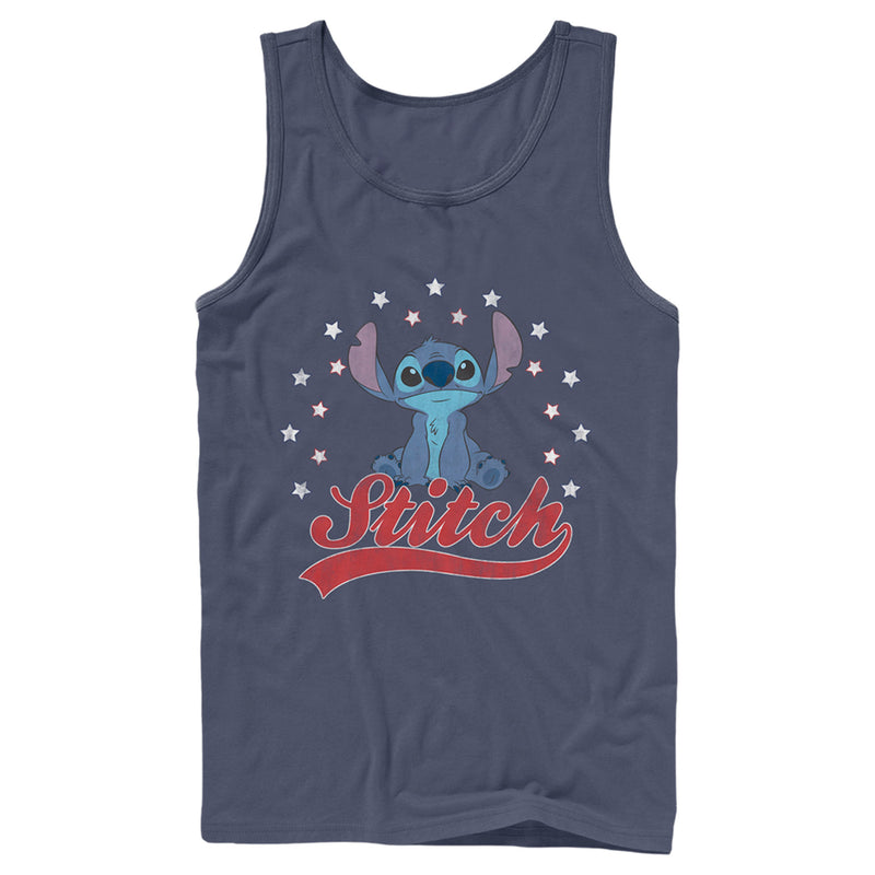 Men's Lilo & Stitch Red, White, and Blue Stars Tank Top