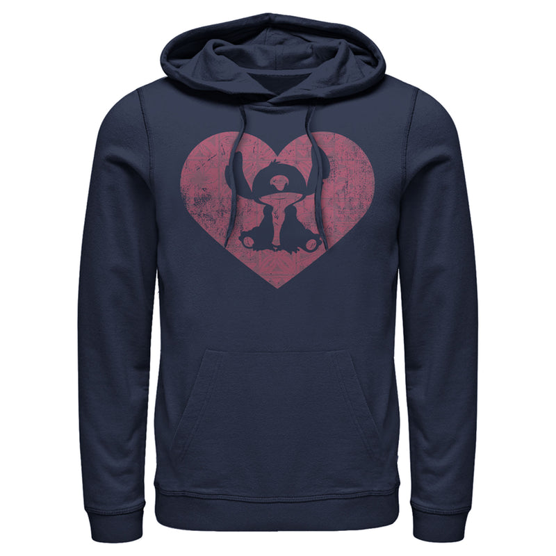 Men's Lilo & Stitch Heart Silhouette Pull Over Hoodie