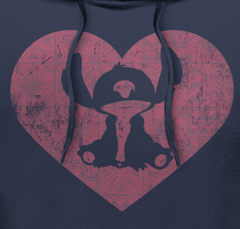 Men's Lilo & Stitch Heart Silhouette Pull Over Hoodie