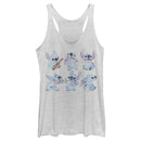 Women's Lilo & Stitch Watercolor Poses of Stitch Racerback Tank Top