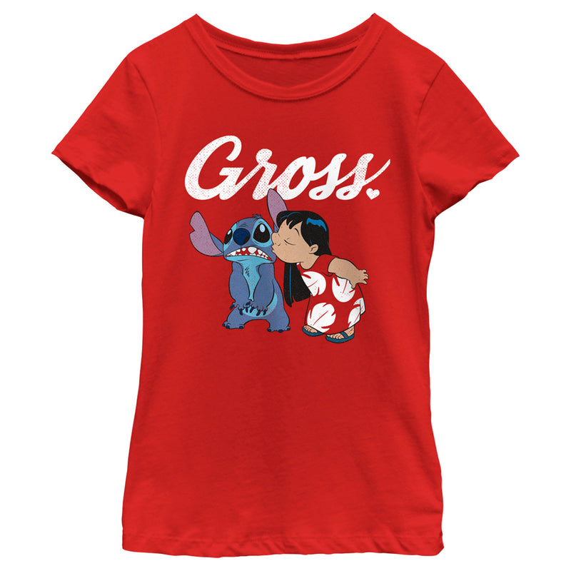 Girl's Lilo & Stitch Gross Kiss T-Shirt
