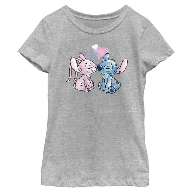 Girl's Lilo & Stitch With Angel Couple T-Shirt