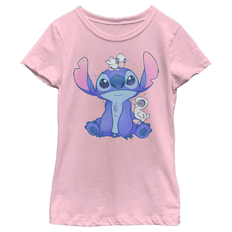 Girl's Lilo & Stitch Hanging with Ducks T-Shirt