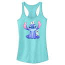 Junior's Lilo & Stitch Hanging with Ducks Racerback Tank Top