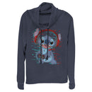 Junior's Lilo & Stitch Red and Blue Gamer Cowl Neck Sweatshirt