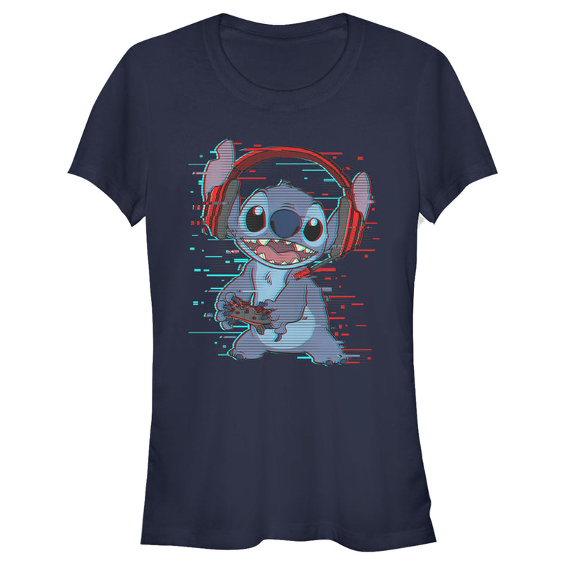 Junior's Lilo & Stitch Red and Blue Gamer T-Shirt