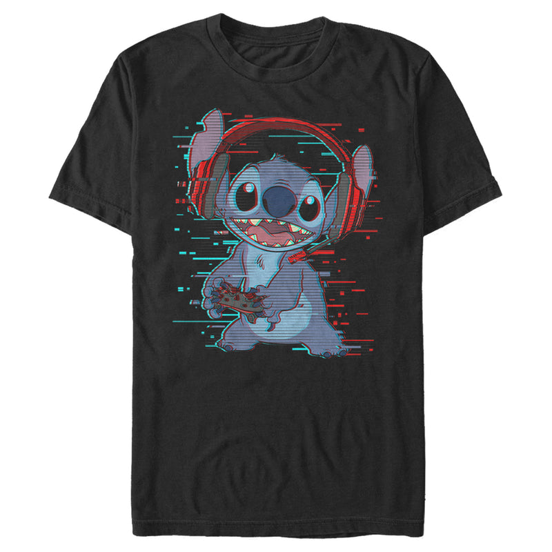 Lilo & Stitch Men's Red and Blue Gamer T-Shirt Blue