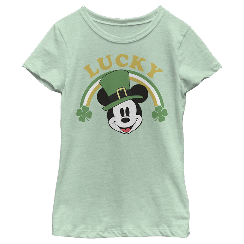 Girl's Mickey & Friends Mickey Mouse Lucky Rainbow T-Shirt