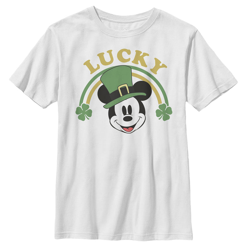 Boy's Mickey & Friends Mickey Mouse Lucky Rainbow T-Shirt