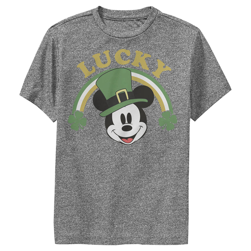 Boy's Mickey & Friends Mickey Mouse Lucky Rainbow Performance Tee