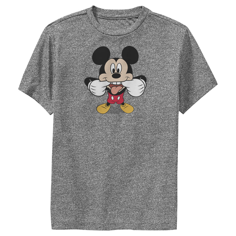 Boy's Mickey & Friends Mickey Mouse Tongue Out Performance Tee