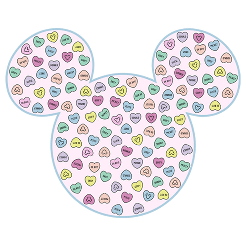 Girl's Mickey & Friends Candy Hearts Filled Logo T-Shirt