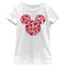 Girl's Mickey & Friends Mickey Mouse Logo Filled With Hearts T-Shirt