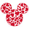 Girl's Mickey & Friends Mickey Mouse Logo Filled With Hearts T-Shirt