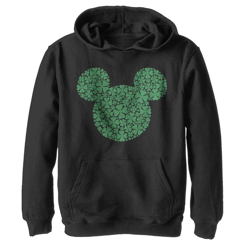 Boy's Mickey & Friends Mickey Mouse Clover Silhouette Pull Over Hoodie