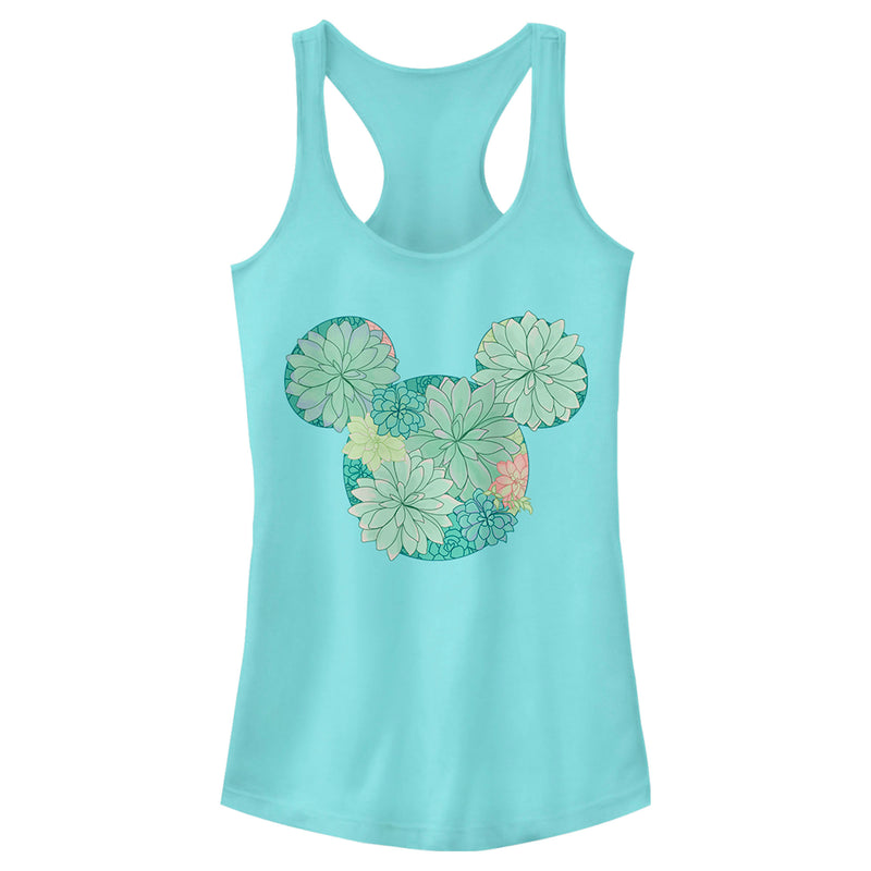 Junior's Mickey & Friends Botanical Logo Racerback Tank Top