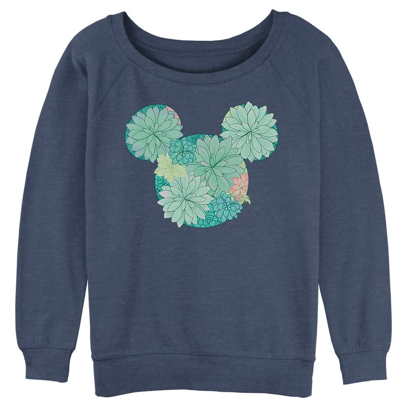 Junior's Mickey & Friends Botanical Logo Sweatshirt