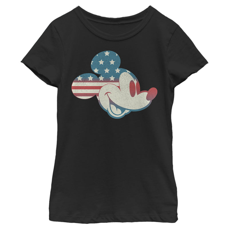 Girl's Mickey & Friends Mickey Americana Flag T-Shirt