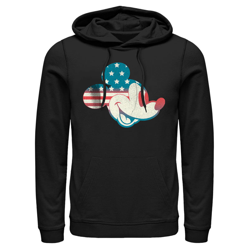 Men's Mickey & Friends Fourth of July Mickey Mouse Face Pull Over Hoodie