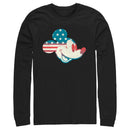 Men's Mickey & Friends Fourth of July Mickey Mouse Face Long Sleeve Shirt