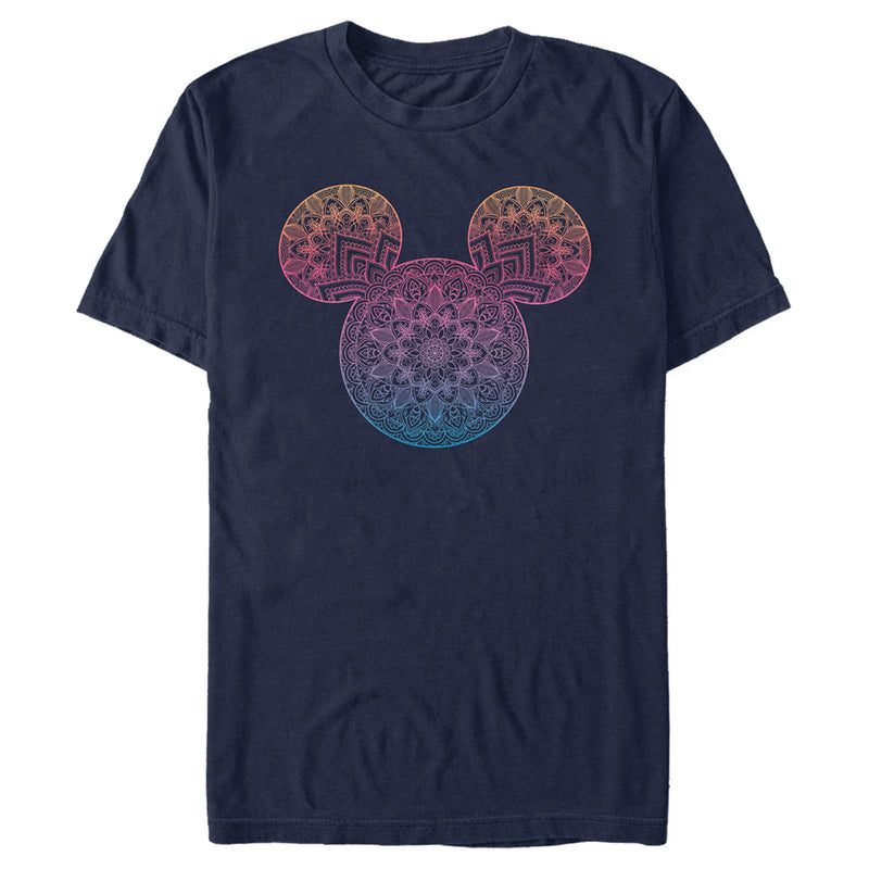 Men's Mickey & Friends Colorful Mandala Mickey Mouse Logo T-Shirt