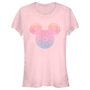 Junior's Mickey & Friends Colorful Mandala Mickey Mouse Logo T-Shirt