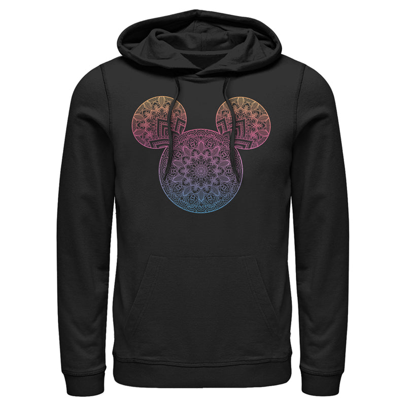 Men's Mickey & Friends Colorful Mandala Mickey Mouse Logo Pull Over Hoodie