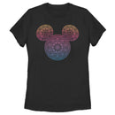 Women's Mickey & Friends Colorful Mandala Mickey Mouse Logo T-Shirt