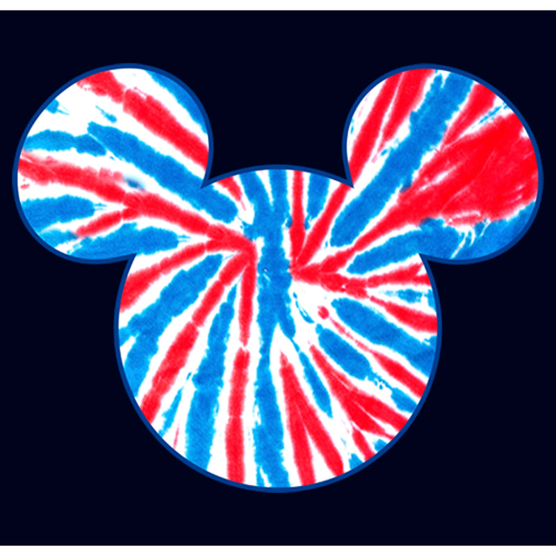 Junior's Mickey & Friends Fourth of July Tie-Dye Mickey Logo T-Shirt