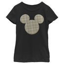 Girl's Mickey & Friends Mickey Mouse Plaid Silhouette T-Shirt