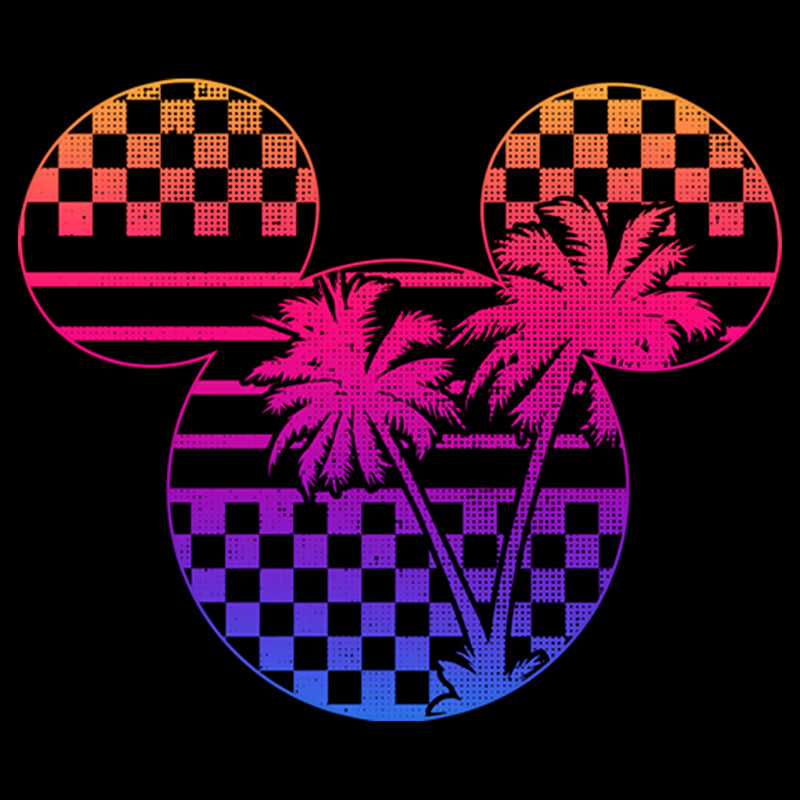 Junior's Mickey & Friends Tropical Racetrack Mickey Mouse Logo T-Shirt