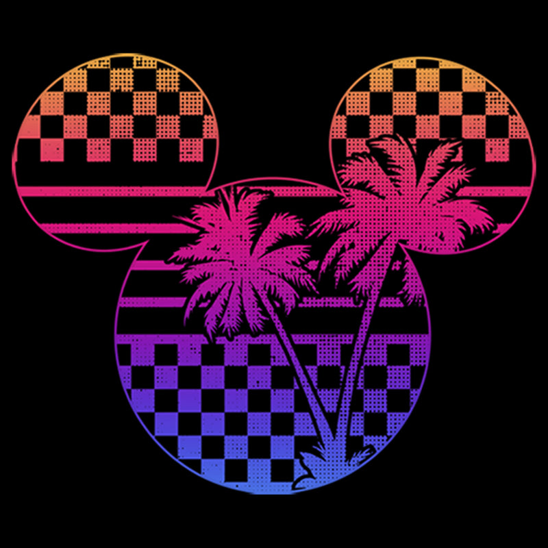 Boy's Mickey & Friends Mickey Mouse Neon Palm Trees Silhouette T-Shirt