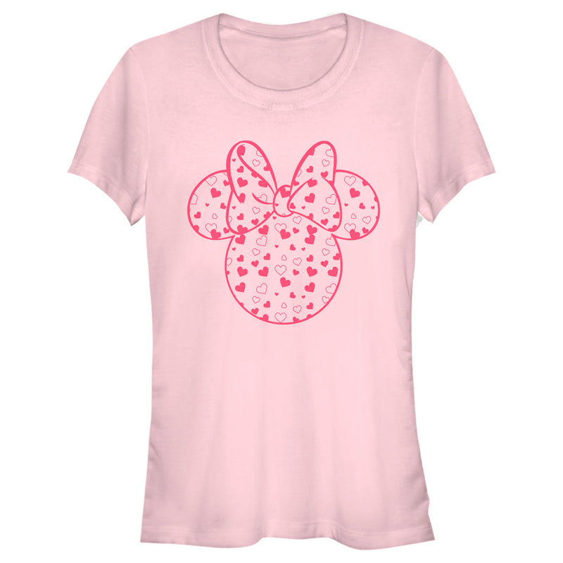 Junior's Mickey & Friends Mickey and Friends Minnie Heart Silhouette T-Shirt