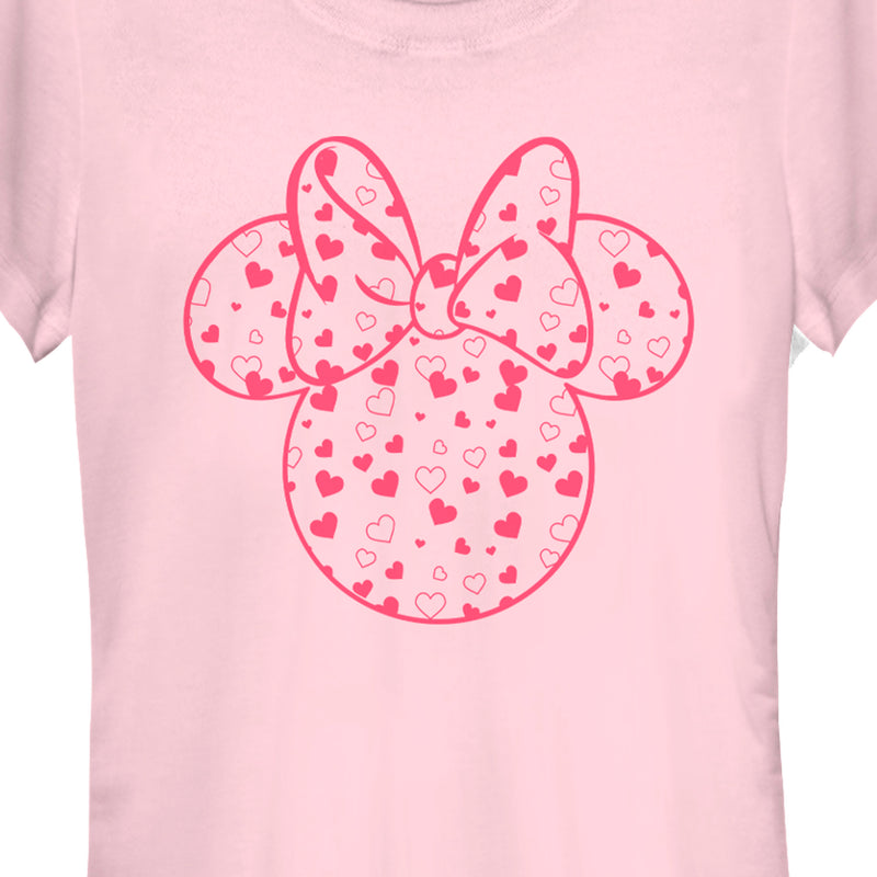 Junior's Mickey & Friends Mickey and Friends Minnie Heart Silhouette T-Shirt