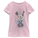 Girl's Mickey & Friends Distressed Sitting Minnie T-Shirt