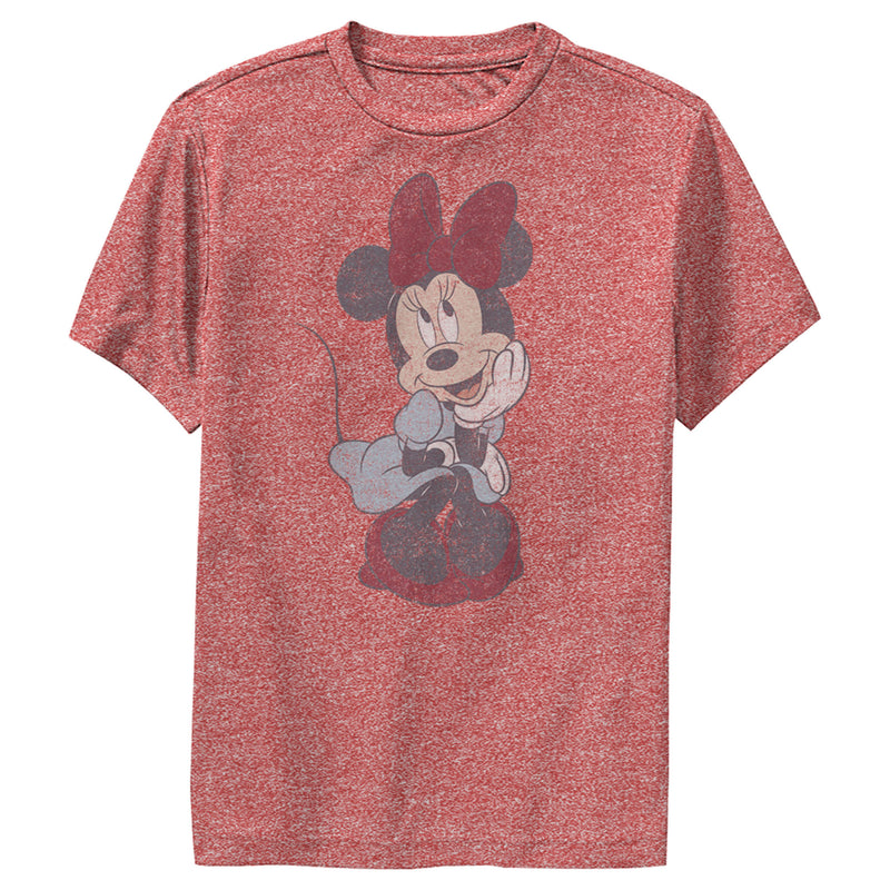 Boy's Mickey & Friends Distressed Sitting Minnie Performance Tee