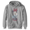 Boy's Mickey & Friends Distressed Sitting Minnie Pull Over Hoodie