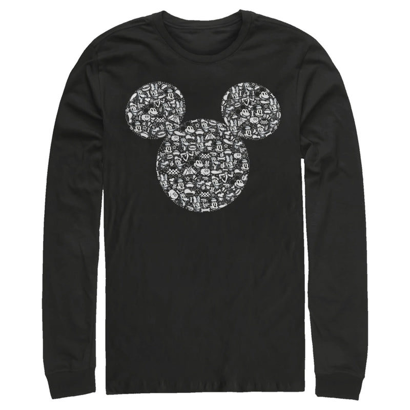 Men's Mickey & Friends Filled With Faces Long Sleeve Shirt