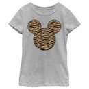 Girl's Mickey & Friends Mickey Mouse Tiger Print Silhouette T-Shirt