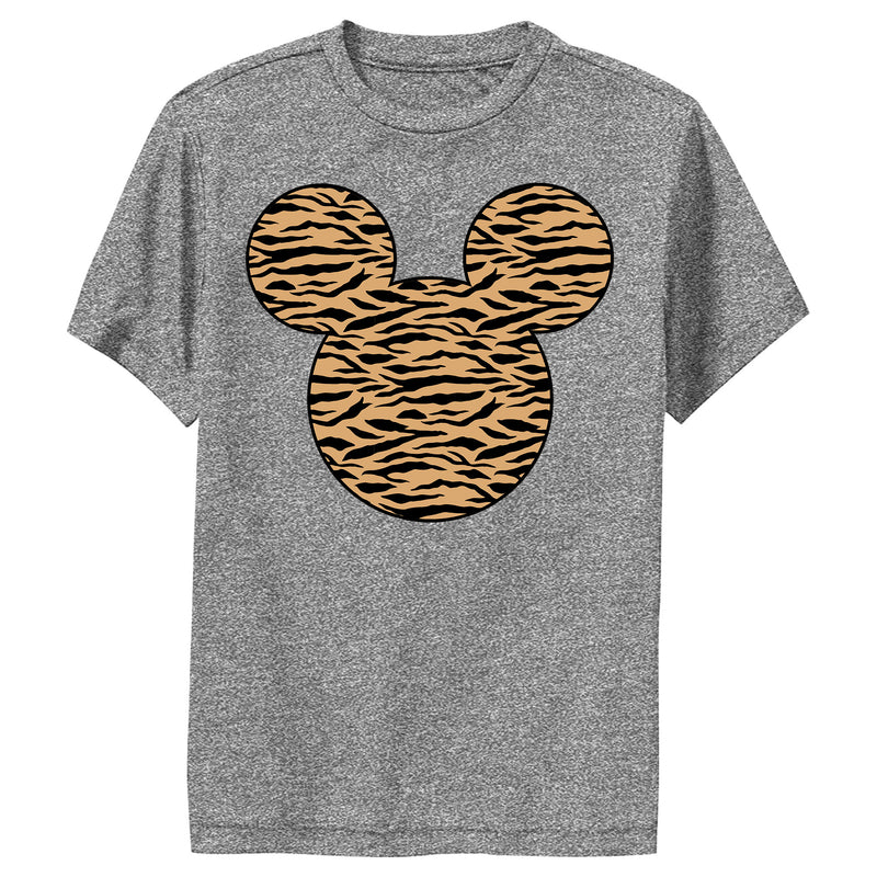 Boy's Mickey & Friends Mickey Mouse Tiger Print Silhouette Performance Tee